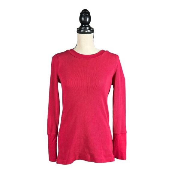 Sundance Button Velvet Sleeve Thermal Top - Picture 1 of 4